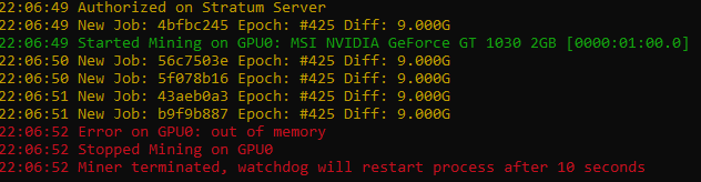GT 1030 Error on GPU0: Out of Memory hatası