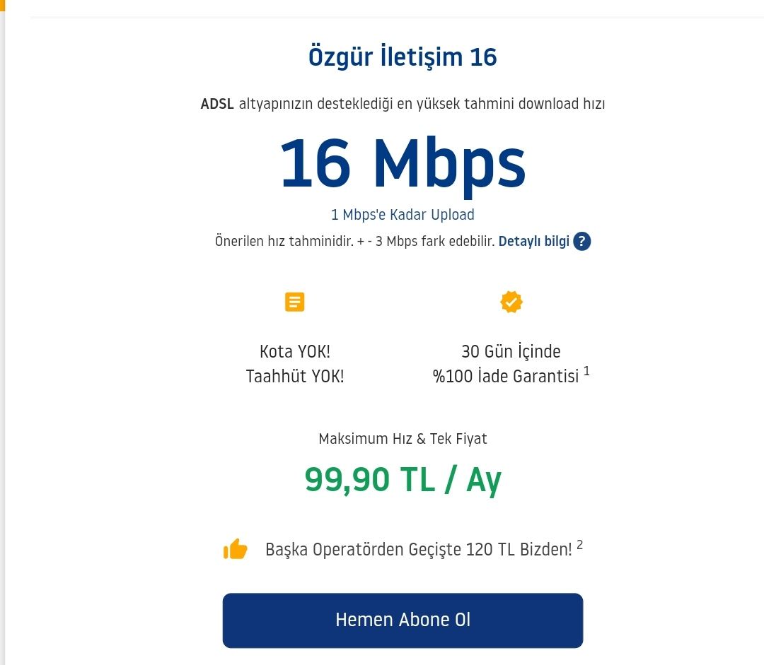 Superonline 100 Mbps paket sunarken TurkNet altapı sorgulaması 16 Mbps  çıkıyor | Technopat Sosyal