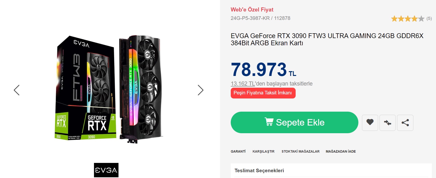 Elektronik: EVGA GeForce RTX 3090 24 GB 24.988 TL | Technopat Sosyal