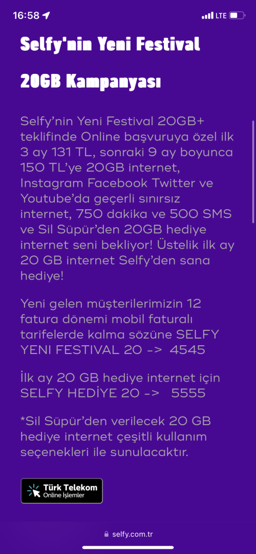 Türk Telekom Selfy 20 GB kampanyası nasıldır? | Technopat Sosyal