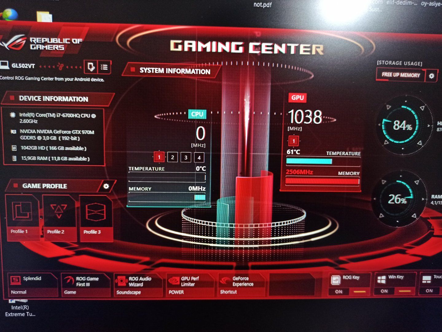 ASUS ROG Gaming Center CPU sıcaklığını göstermiyor | Technopat Sosyal
