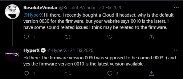 HyperX Cloud 2 0030 versiyon yanlış adlandırılma