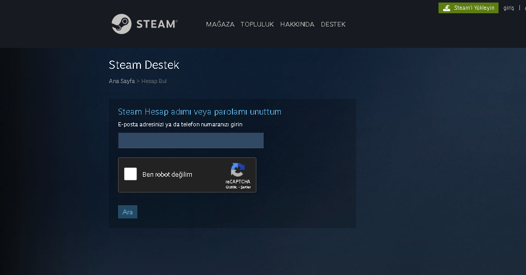 Çözüldü: Steam "bu hesap için izin verilen kurtarma denemesi sayısını  aştınız." hatası