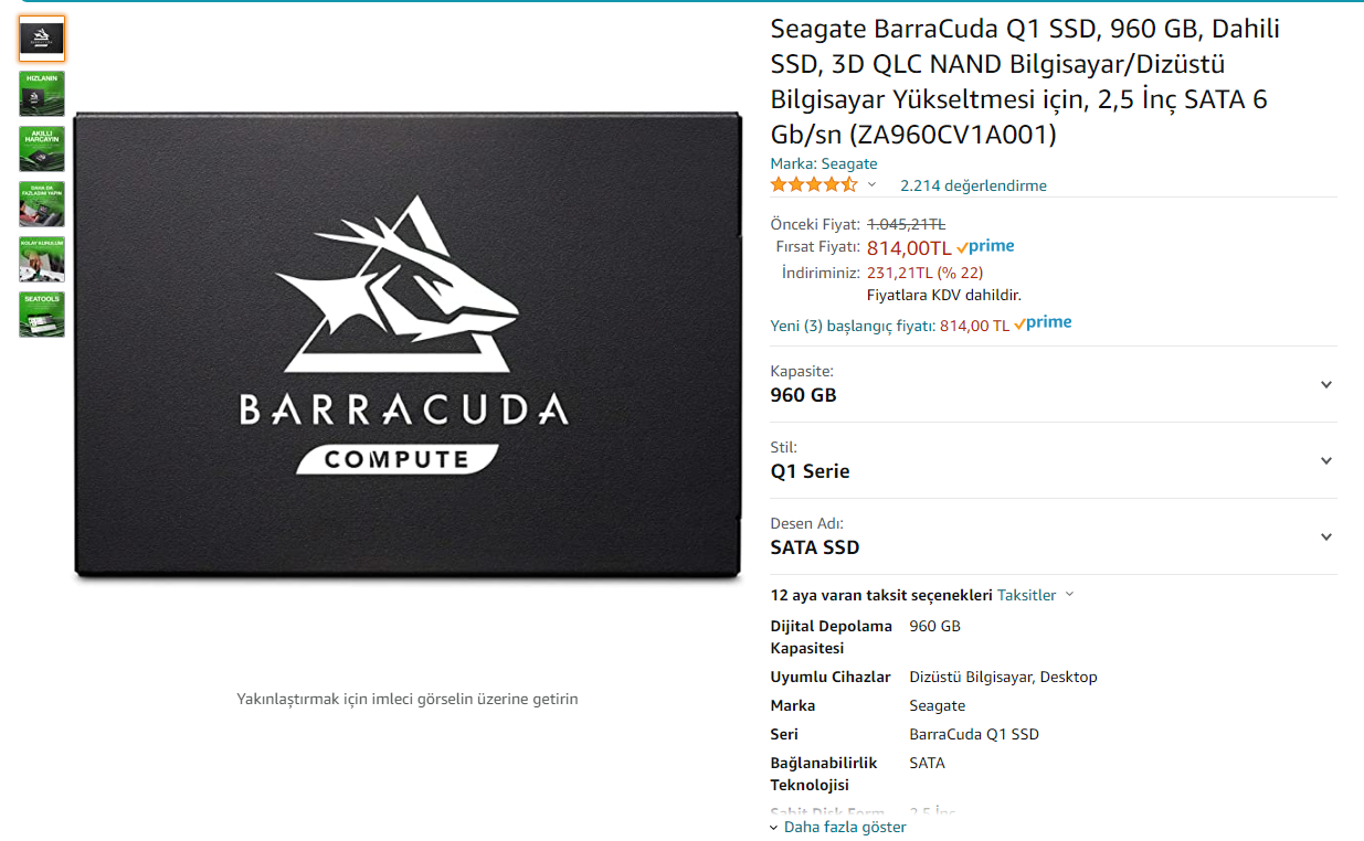 Seagate Barracuda Q1 SSD alınır mı? | Technopat Sosyal
