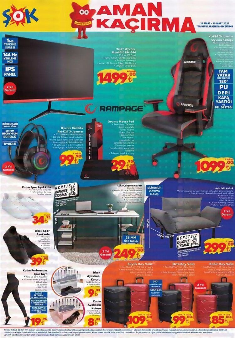 Şok market 24 Mart Rampage PC ekipmanları | Technopat Sosyal