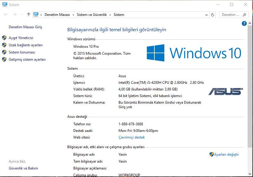 Windows 10 Bilgisayar Özelliklerinde Turbo Boost Değerinin Gözükmemesi -  X550JK | Technopat Sosyal