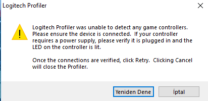 Logitech G29 "Profiler was unable to detect any game controllers." Hatası