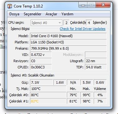 i3-4160 İşlemci Sıcaklığı | Technopat Sosyal