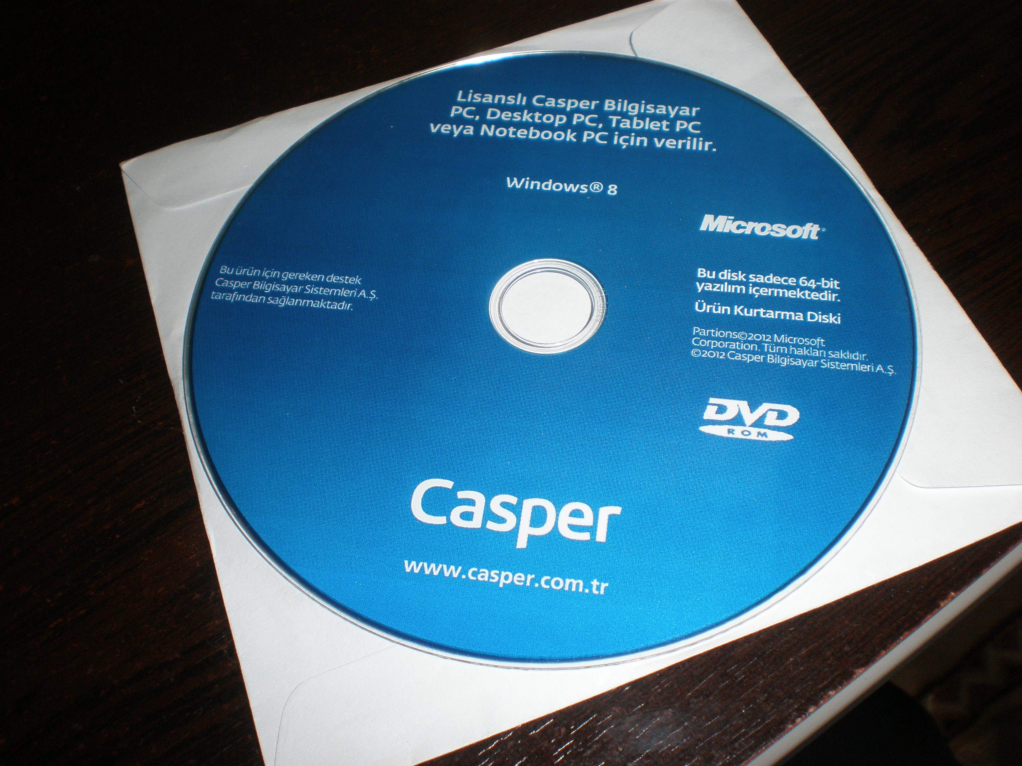 Casper Laptopa Format için BIOS ve Boot Ayarları
