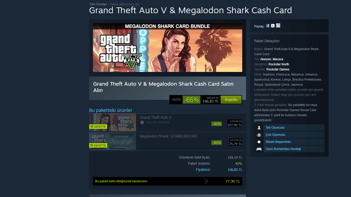 Steam'den GTA 5 Online İçin Para Almak