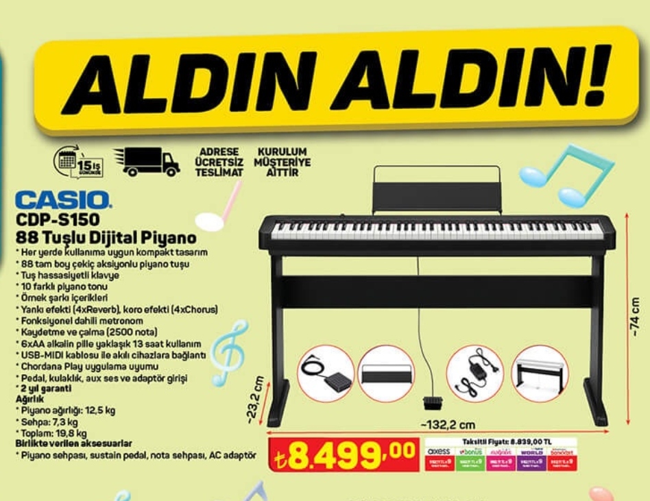 A101'e gelecek piano (Casio CDP-S150) alınır mı? | Technopat Sosyal
