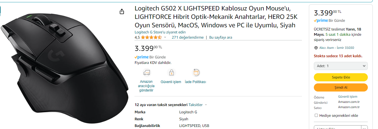 Logitech G502 X LIGHTSPEED Kablosuz Oyun Mouse.png