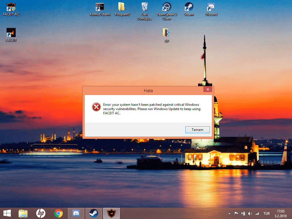 FACEIT Anti-Cheat "Please run Windows Update to keep using FACEIT AC." |  Technopat Sosyal