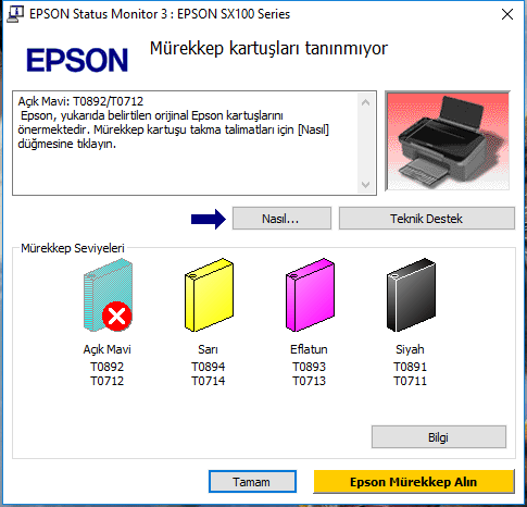 Epson SX100 Yazıcı Kartuş Sorunu | Technopat Sosyal