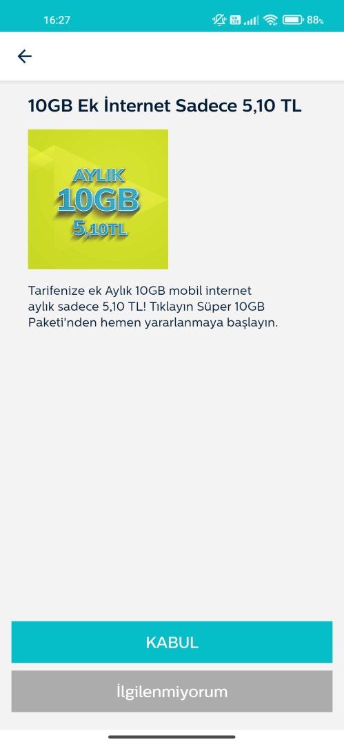 Türk Telekom ek internet paketi aylık yenileniyor mu?