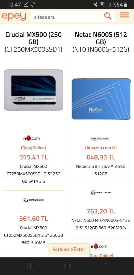 Netac N600S 512GB vs Crucial MX500 250 GB | Technopat Sosyal