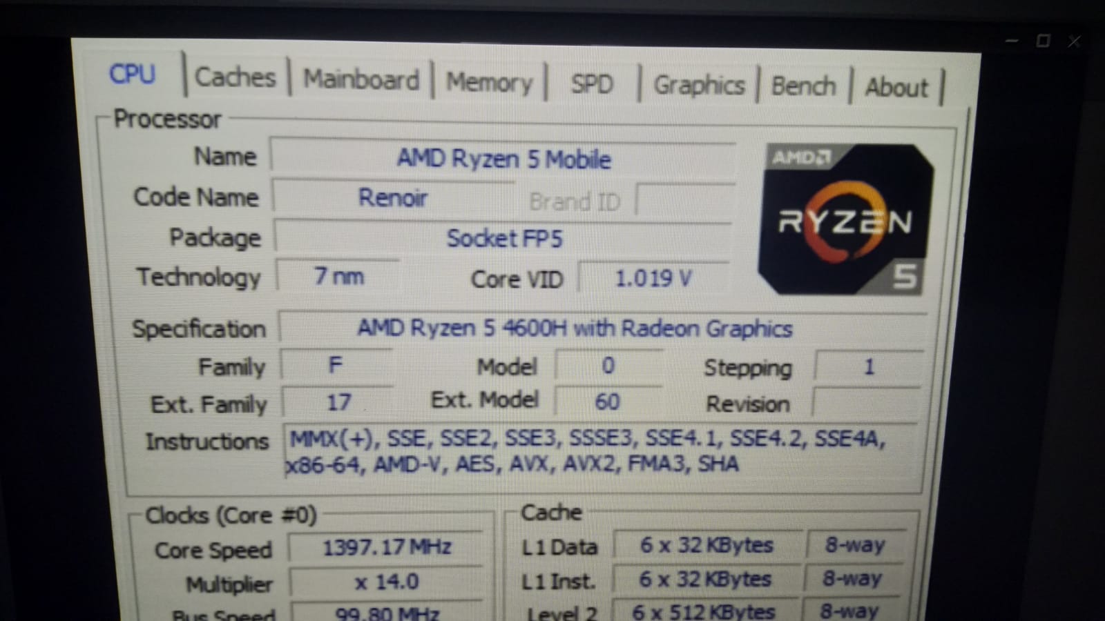 Ryzen 5 4600H işlemci CPU-Z üzerinde FP5 soket gözüküyor | Technopat Sosyal
