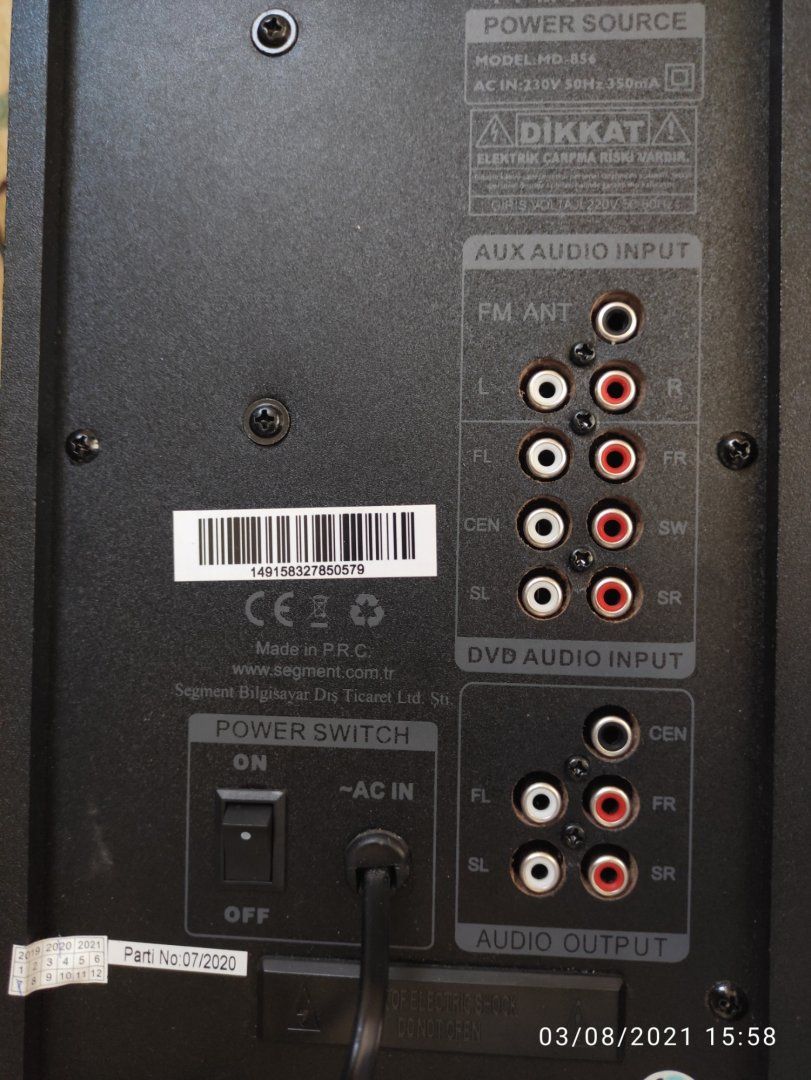 Mikado MD-856 5+1 ses sisteminde tüm hoparlörlerden ses gelmiyor |  Technopat Sosyal