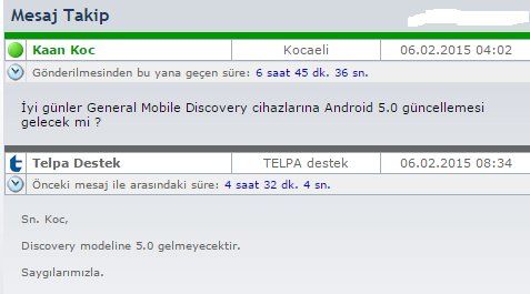 General Mobile Discovery Android 5.0 | Technopat Sosyal