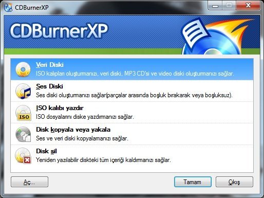 Ücretsiz CD, DVD yazma aracı: CDBurnerXP - Technopat