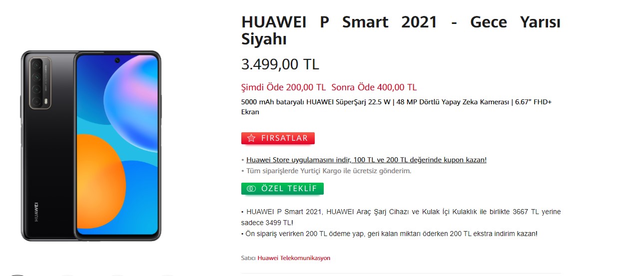 Huawei P Smart 2021 Türkiye Fiyatı Belli Oldu - Technopat