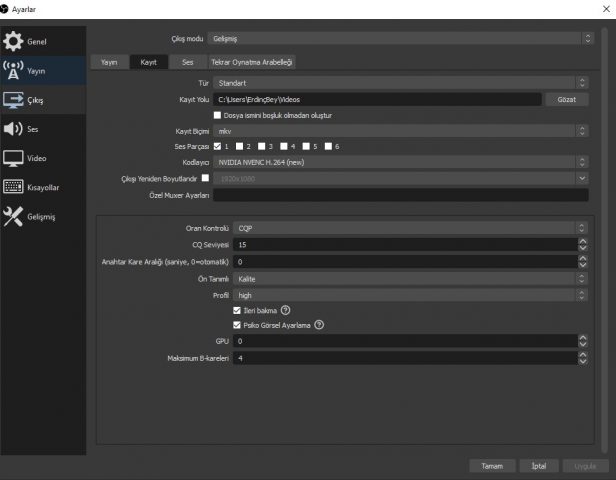 Streaming with NVIDIA NVENC Settings in OBS