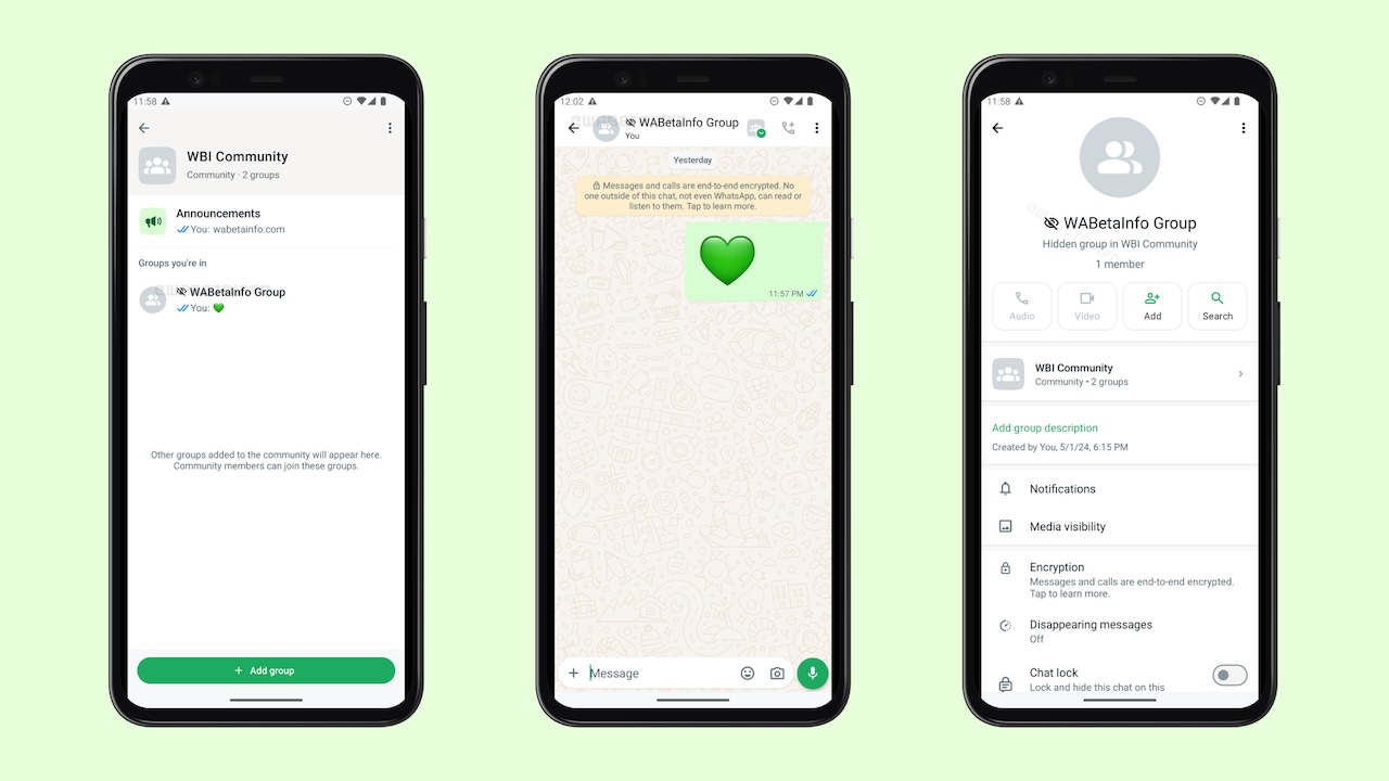 WhatsApp Android Beta Topluluk Grup Sohbetleri Gizleme